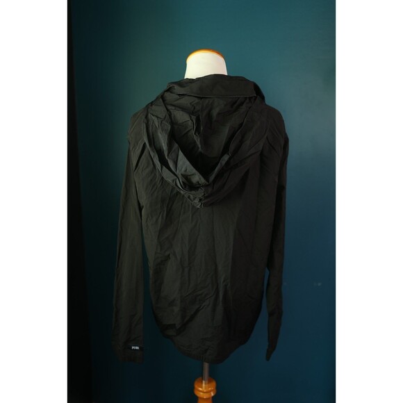 NWT Victoria Secret PINK Mock Neck Anorak Black  Windbreaker Jacket L/XL  Hood - Picture 8 of 11